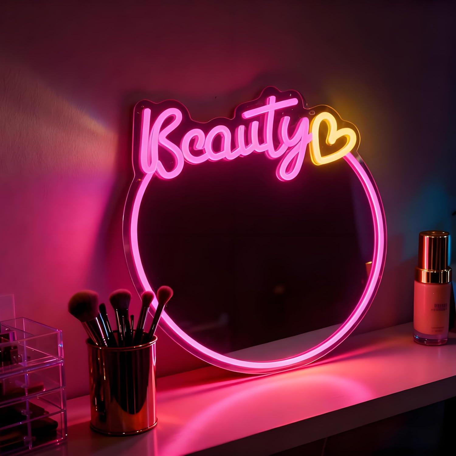 Неоновая вывеска «Зеркало для  – обзор и цена Beauty No Makeup